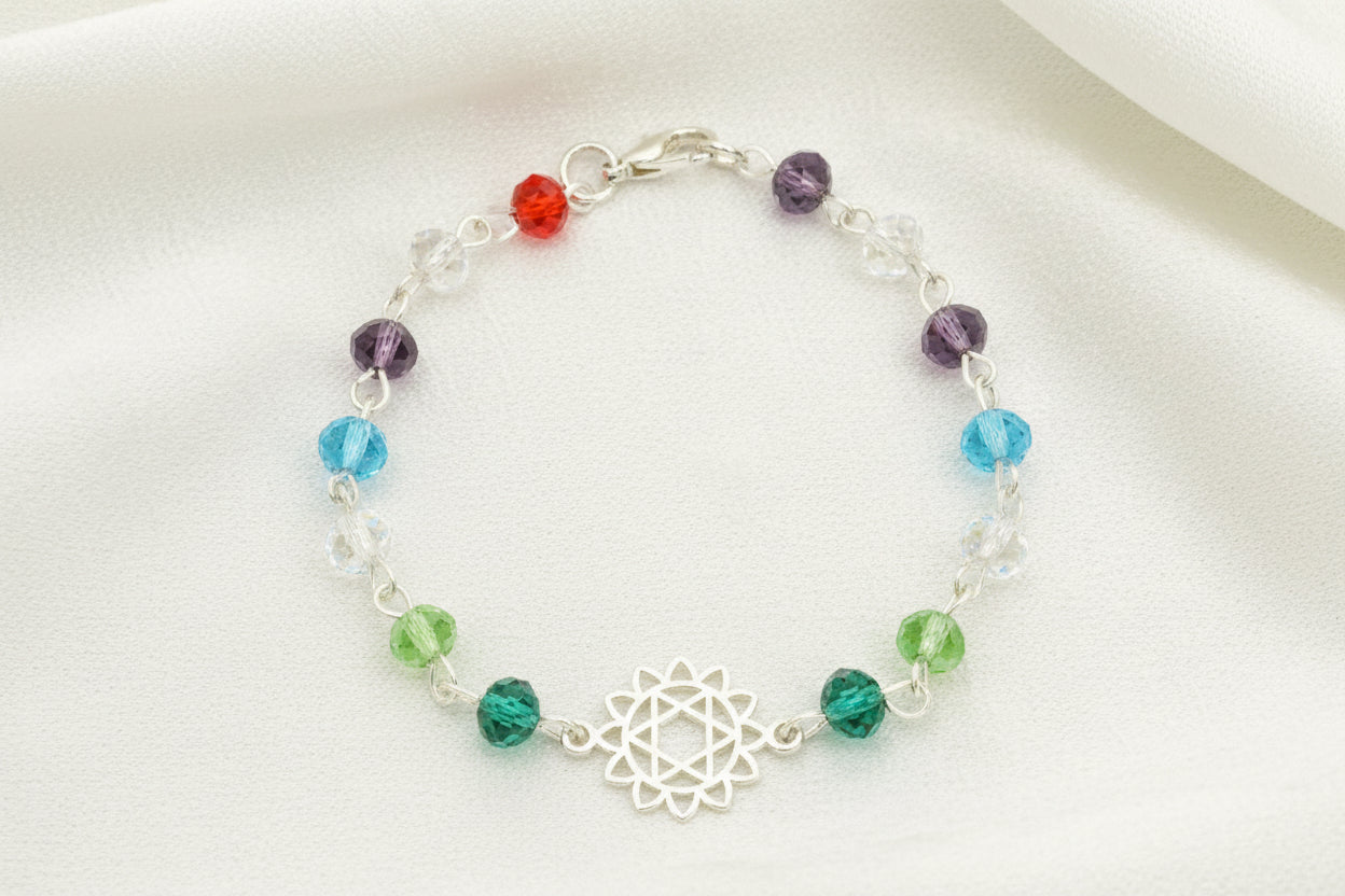 Star of David Bracelet – Antique Silver Briolette Crystal Jewelry