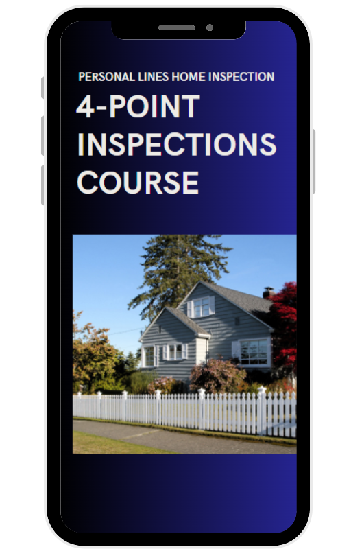 Vertical cover for 4-Point Field Inspection Course digital PDF download for personal lines home inspectors.