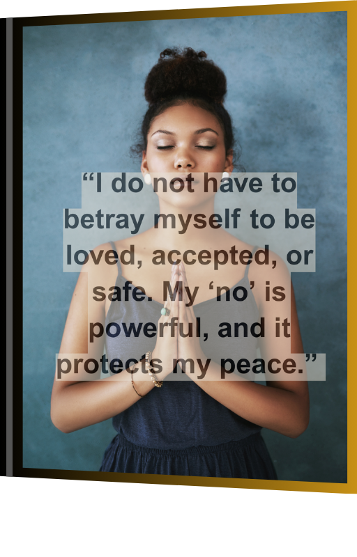 Interior pages featuring journal prompts, guided reflections, affirmations, and self-care exercises for emotional clarity.