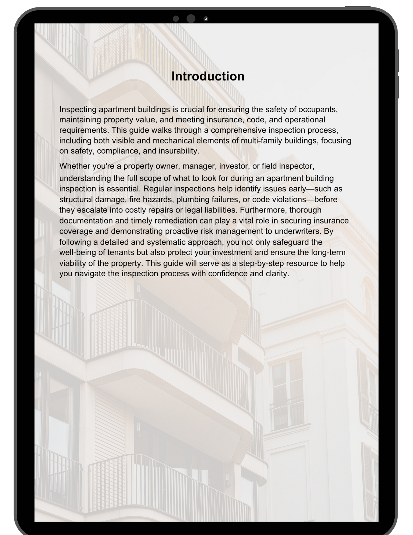 Introduction page from How to Inspect Apartment Buildings: A Field Inspectorโs Complete Guide by Deitra Mechelle