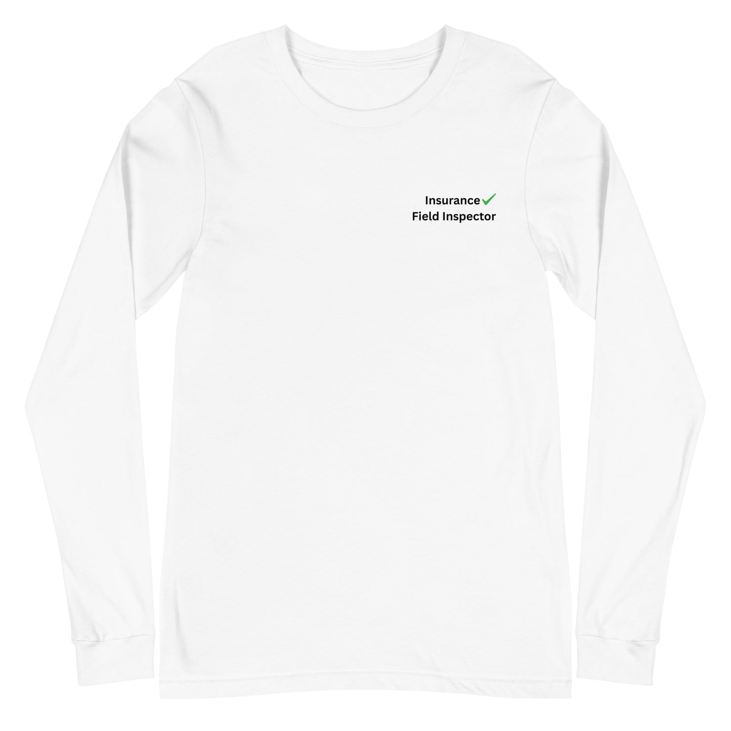 White Insurance Field Inspector long sleeve work tee with logo