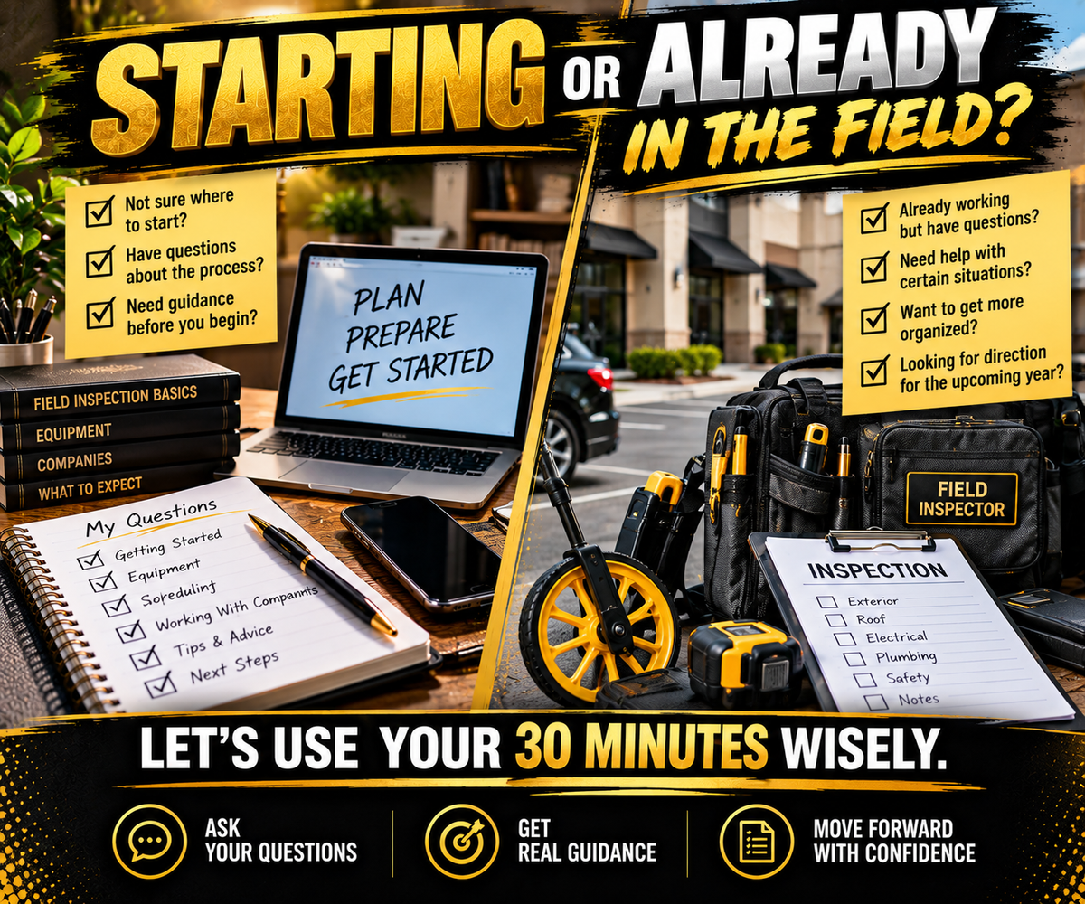 30-Minute Field Inspector Mentoring Call | Holiday Special – $20