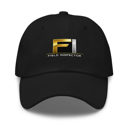 FI Field Inspector dad hat in black featuring DTFlex field inspection design on front