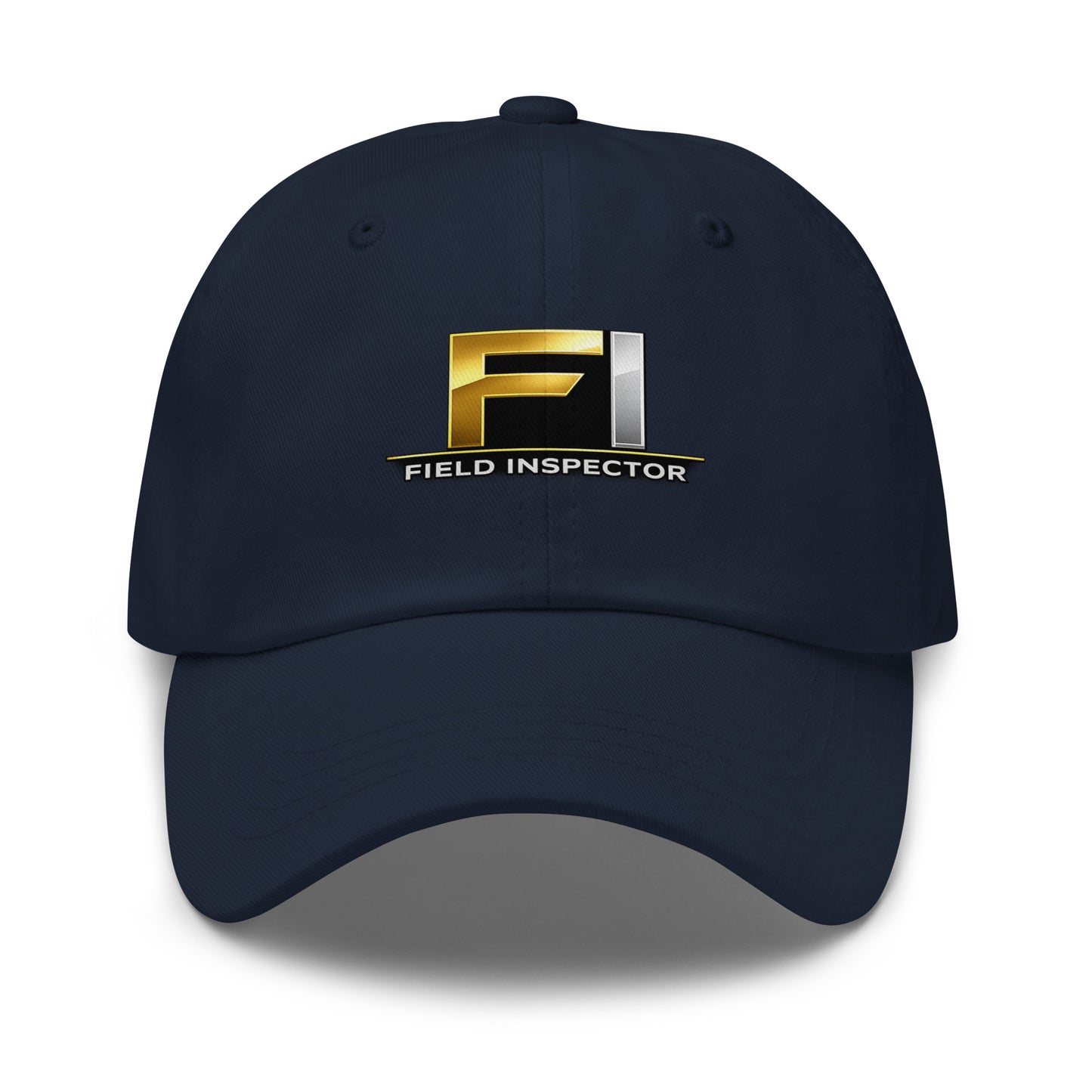 FI Field Inspector dad hat in navy featuring DTFlex field inspection design on front