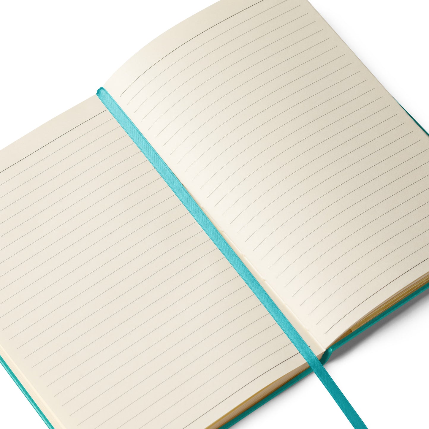 Inside view of Field Inspector hardcover notebook showing lined cream-colored pages and ribbon bookmark for organized note-taking.