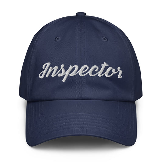 Navy Under Armour embroidered Field Inspector dad hat front view