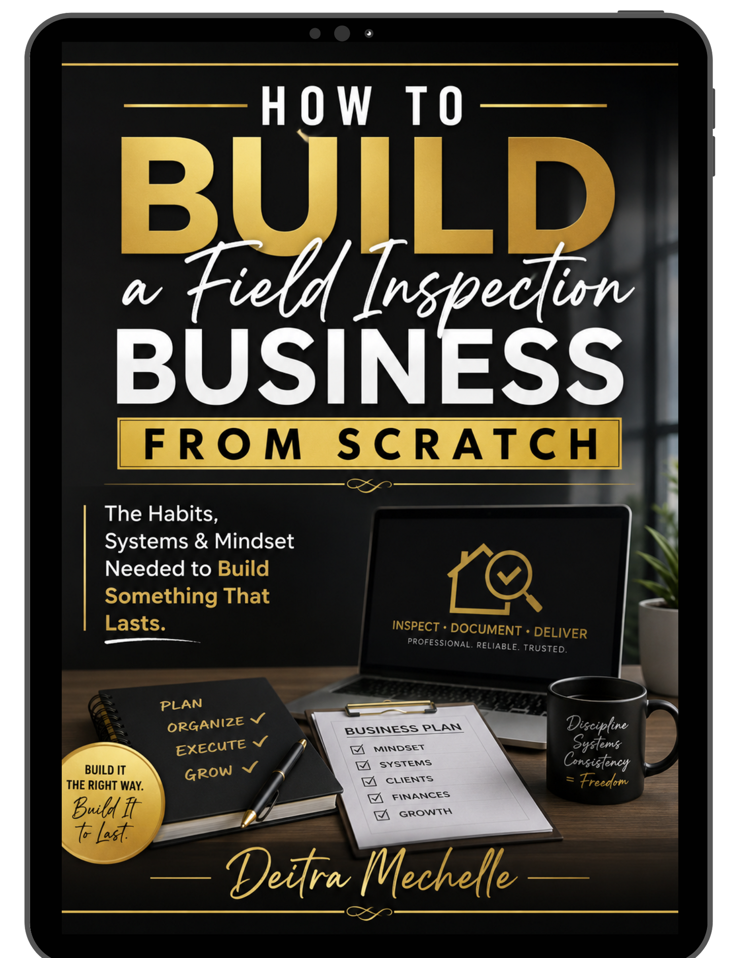 Book cover of How to Build a Field Inspection Business From Scratch by Deitra Mechelle focused on building a successful field inspection business
