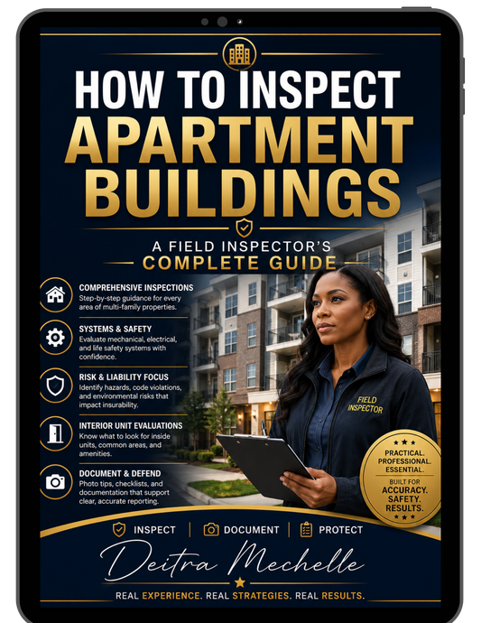Book cover for How to Inspect Apartment Buildings: A Field Inspector’s Complete Guide by Deitra Mechelle