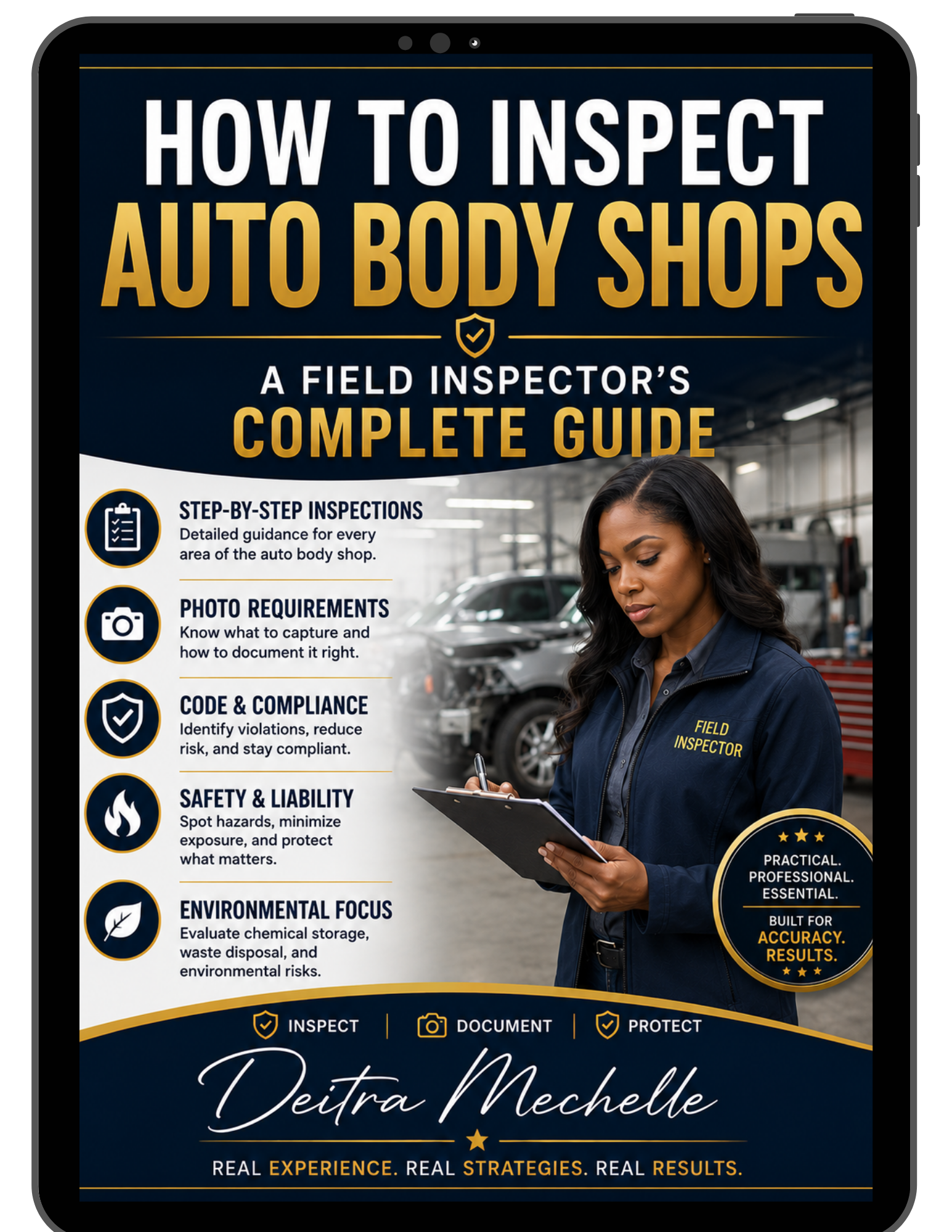 Book cover for How to Inspect Auto Body Shops: A Field Inspector’s Complete Guide by Deitra Mechelle