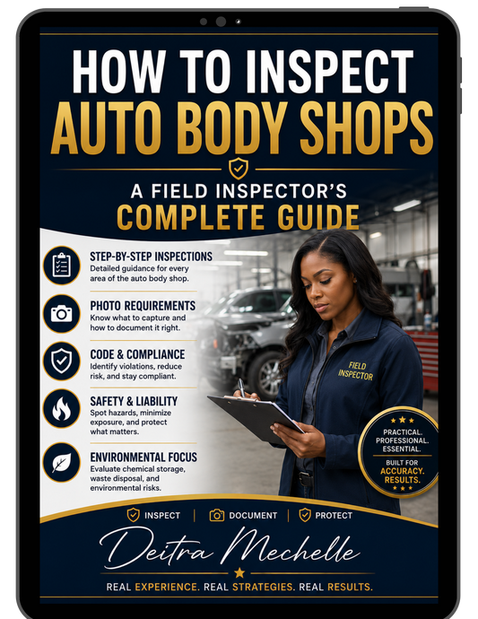 Book cover for How to Inspect Auto Body Shops: A Field Inspector’s Complete Guide by Deitra Mechelle