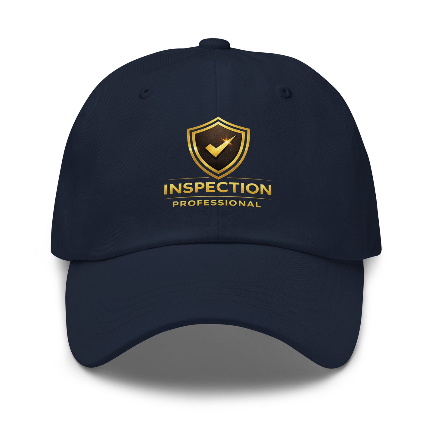 Navy Inspection Professional dad hat front view featuring professional inspection logo design