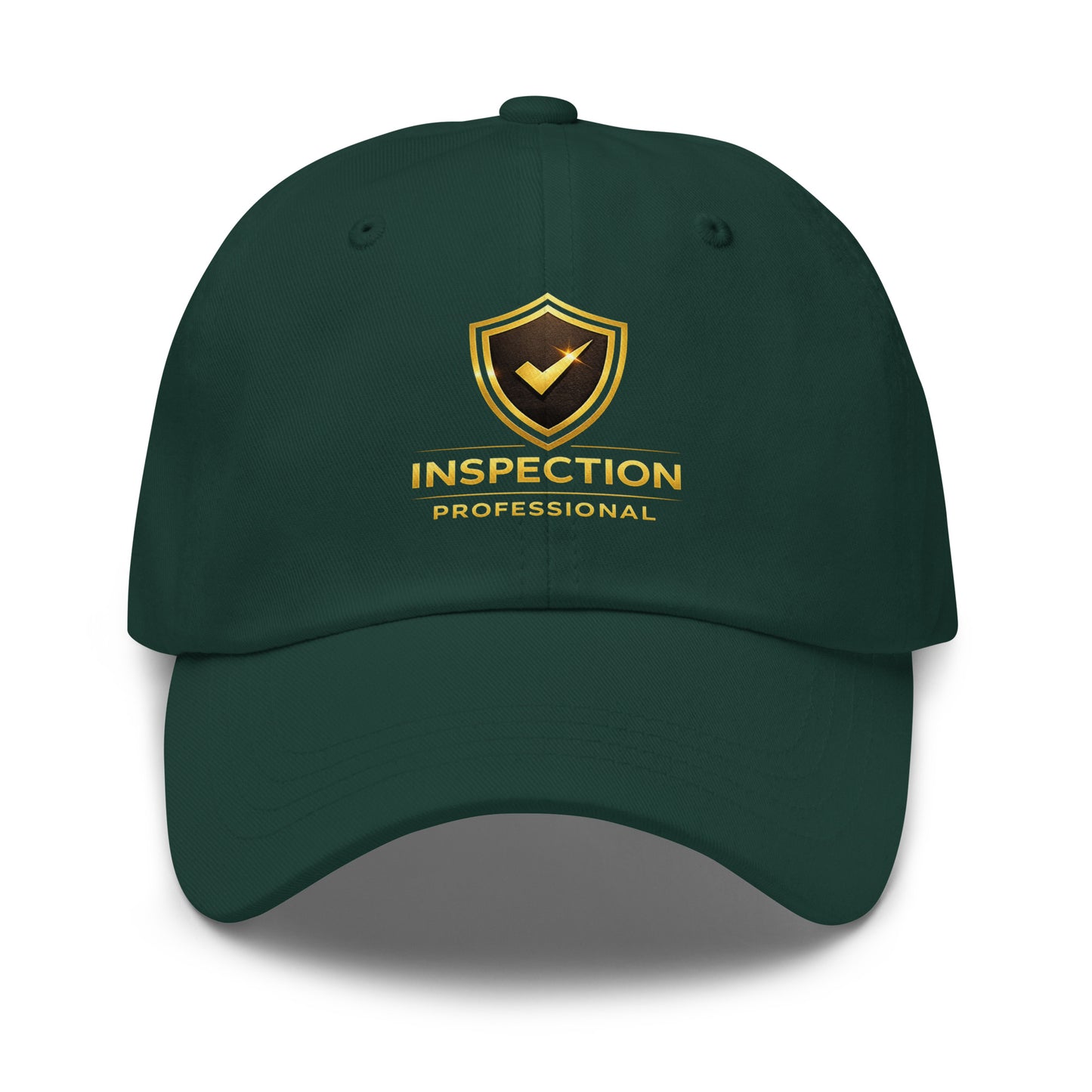 Spruce Inspection Professional dad hat front view with low-profile fit and curved visor