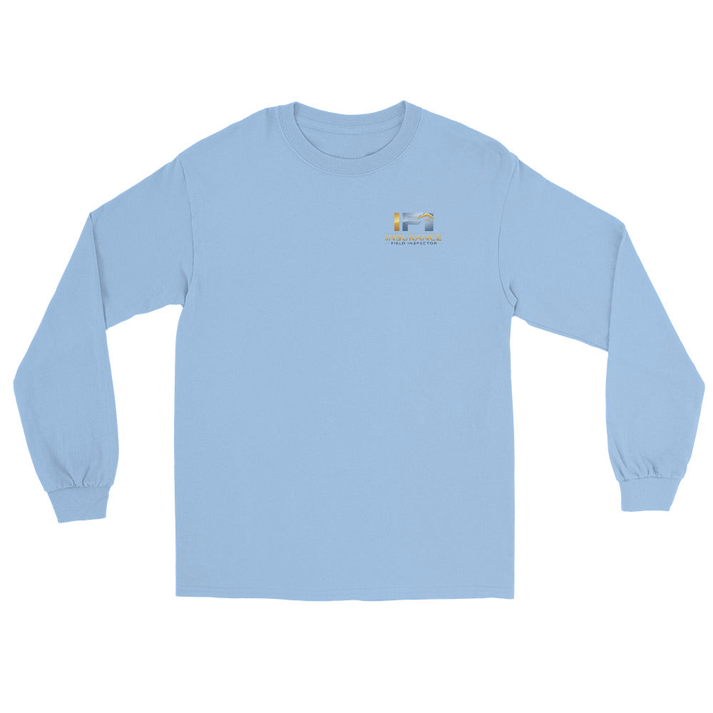 Light blue Insurance Field Inspector IFI long sleeve shirt with logo