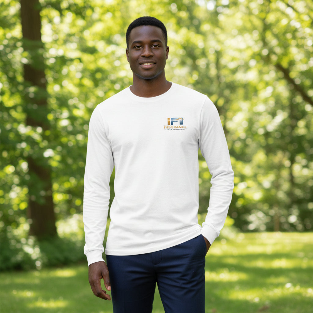 White Insurance Field Inspector IFI long sleeve shirt with logo