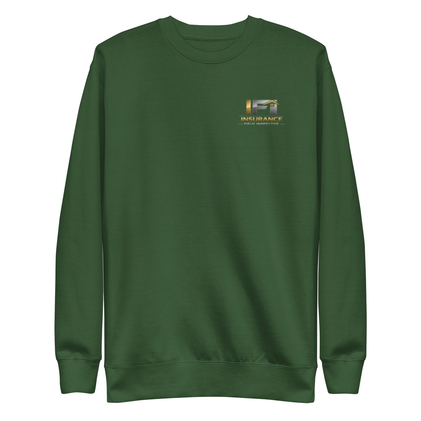 Forest green Insurance Field Inspector IFI premium sweatshirt with logo