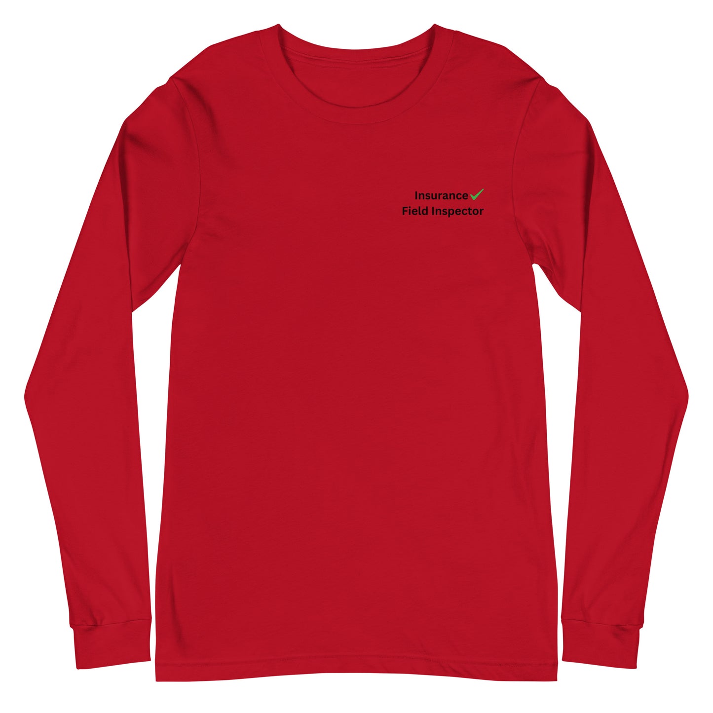 Red Insurance Field Inspector long sleeve work tee with logo