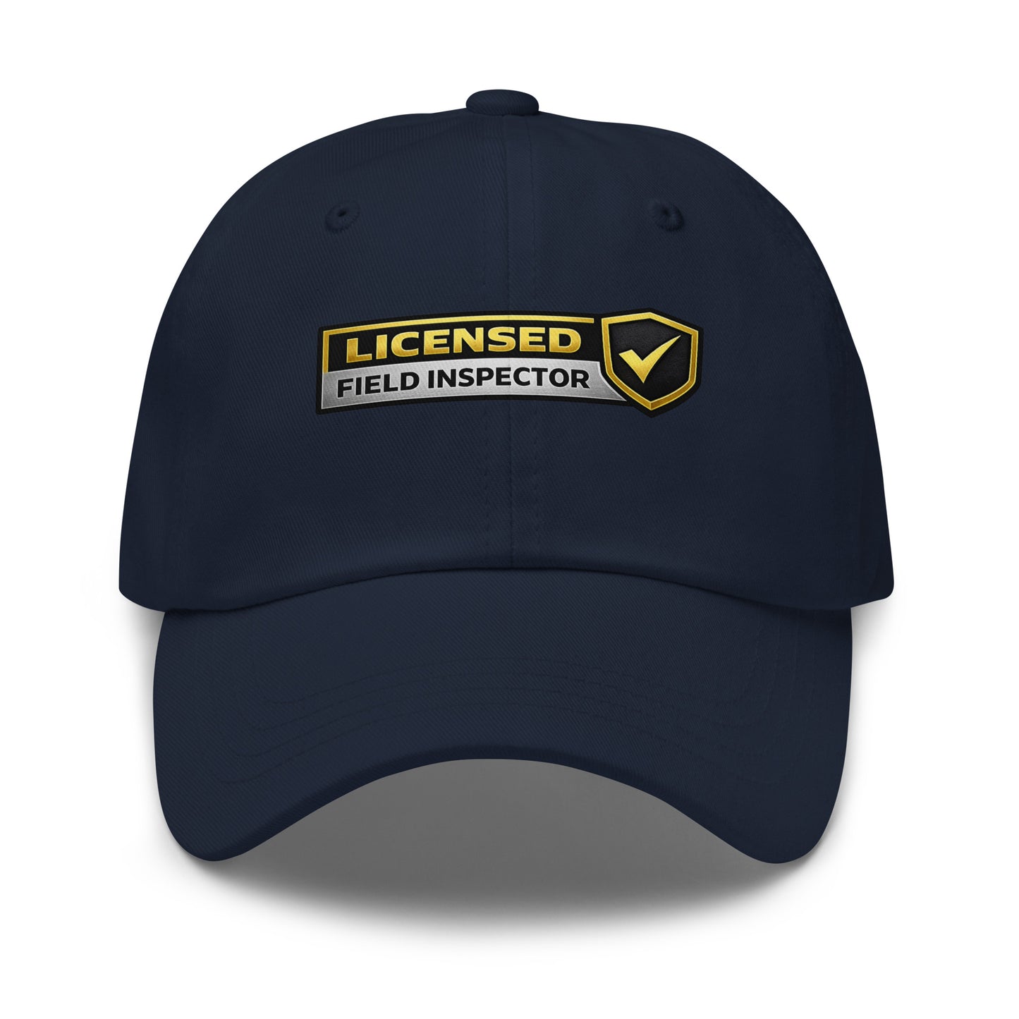 Licensed Field Inspector dad hat in navy featuring DTFlex field inspection design on front