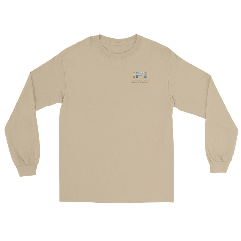Unisex long sleeve IFI shirt with Insurance Field Inspector logo and text