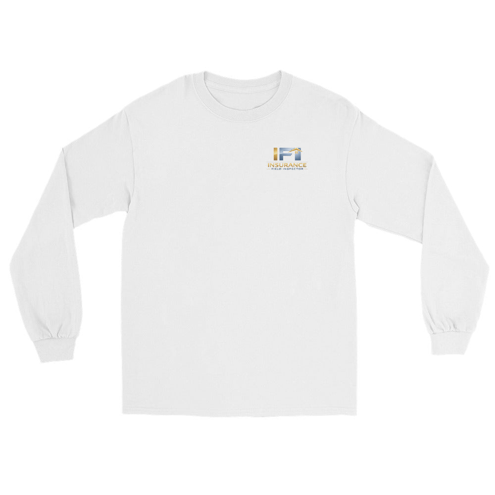 Unisex long sleeve IFI shirt with Insurance Field Inspector logo and text