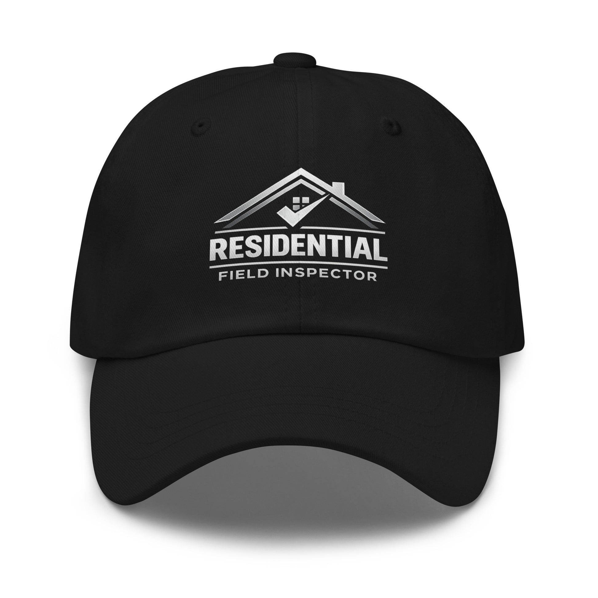 Black Residential Field Inspector embroidered dad hat front view