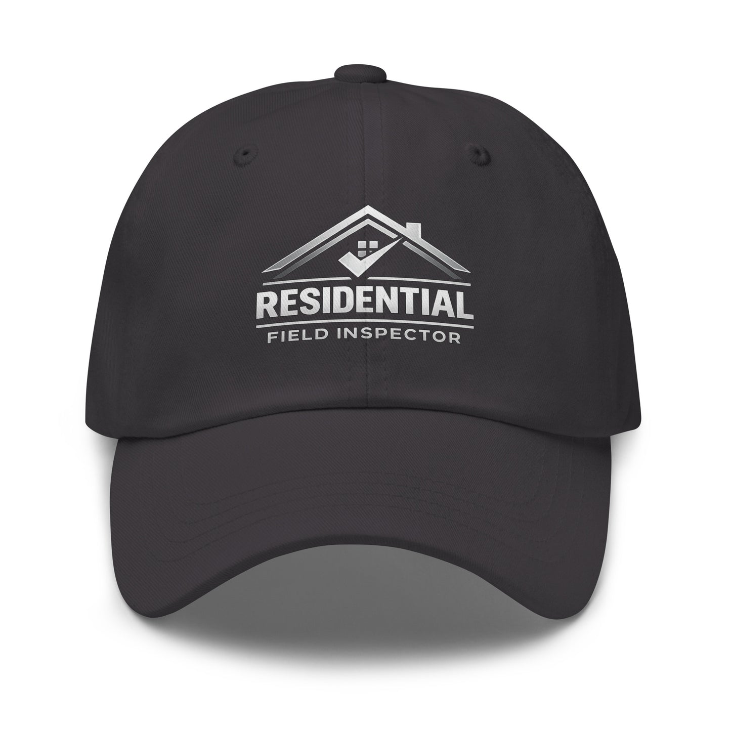 Dark grey Residential Field Inspector embroidered dad hat front view