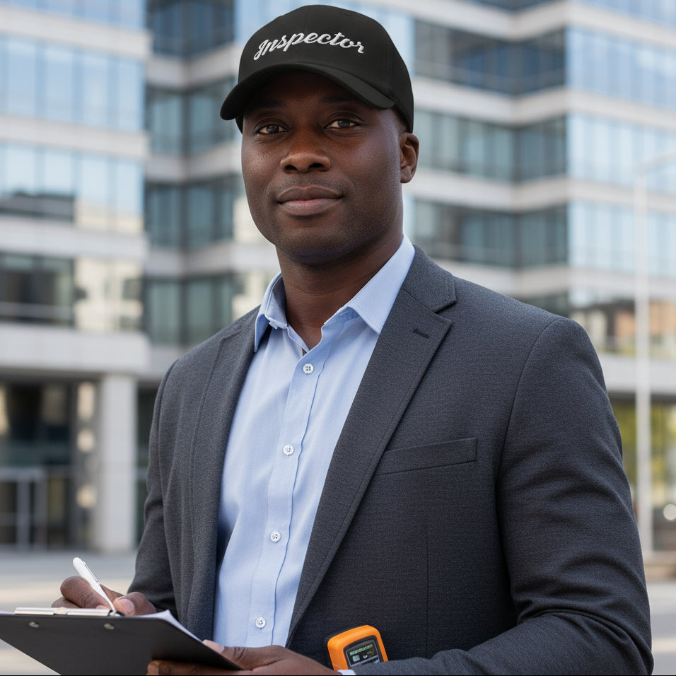 man wearing Under Armour® Embroidered Dad Hat for Field Inspectors, durable and professional workwear hat