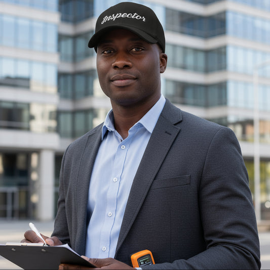 man wearing Under Armour® Embroidered Dad Hat for Field Inspectors, durable and professional workwear hat