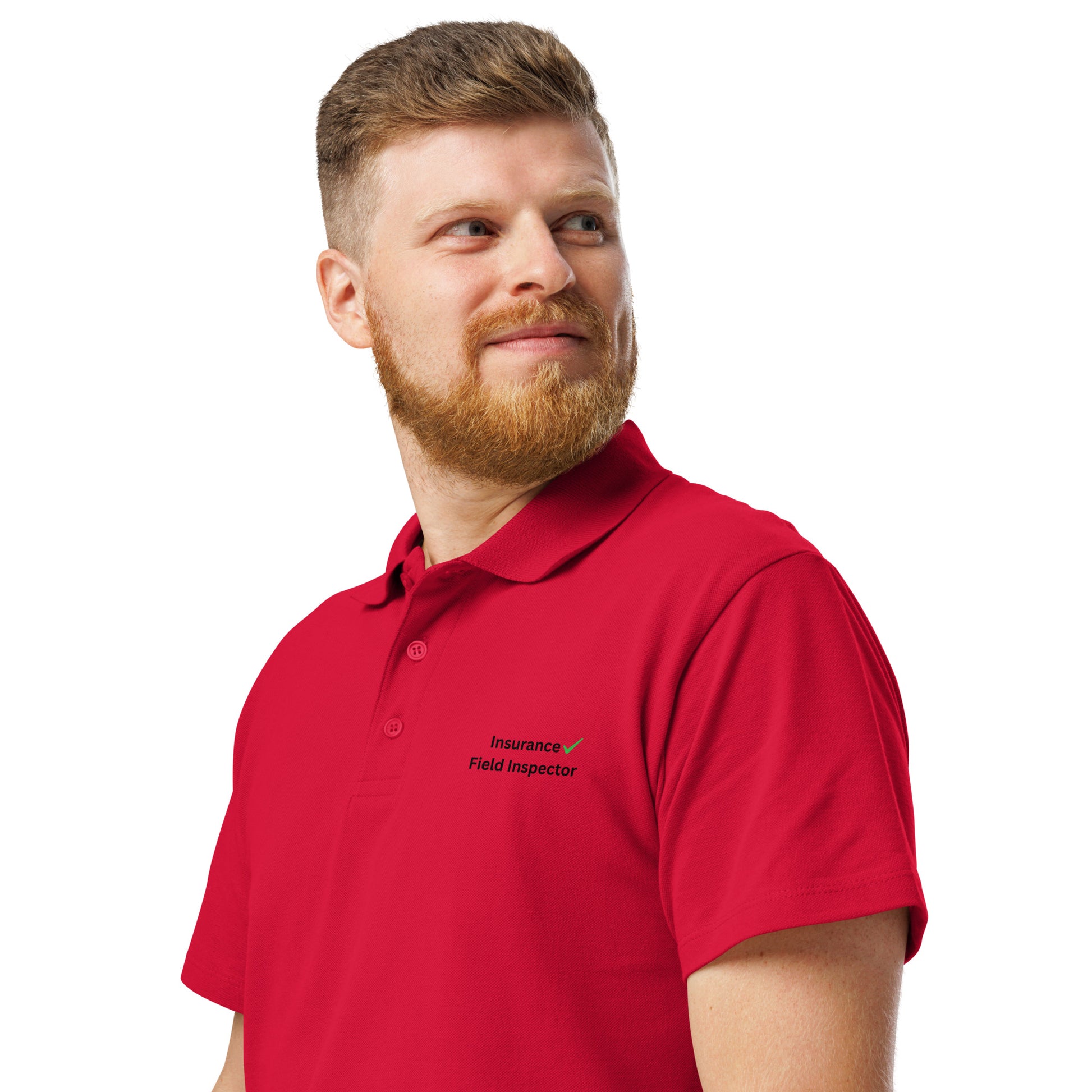 Red Premium Pique Field Inspector Polo Shirt – professional uniform for inspectors