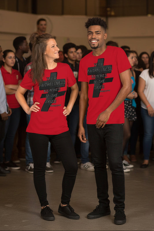 Unisex Your Faithfulness T-shirt with inspirational Christian design
