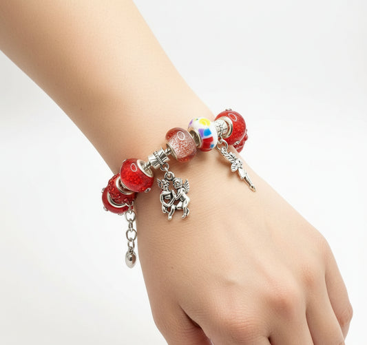DeFit Designs BRACELET European Style Charm Bead Bracelet-European Bracelet With Heart