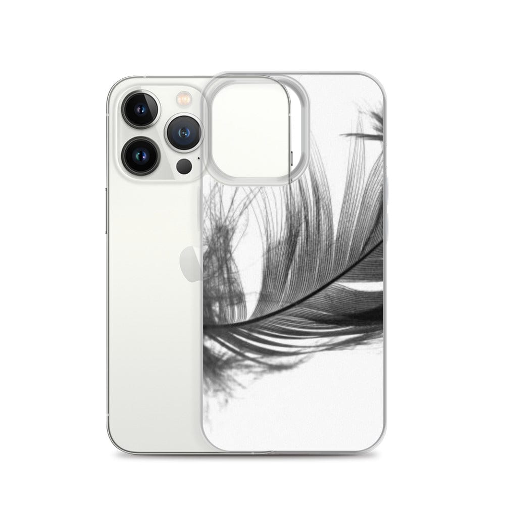 DeFit Designs iPhone 13 Pro Grey Feather iPhone Case